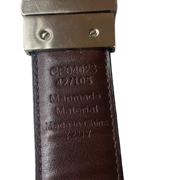 Perry Ellis Black Leather Belt 42/105 - Picture 6 of 10